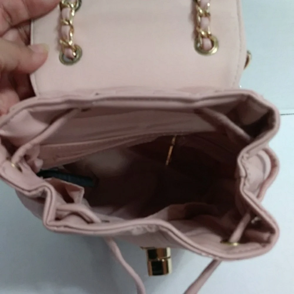 Bebe Blush Quilted Backpack with Gold Accents *NWT*